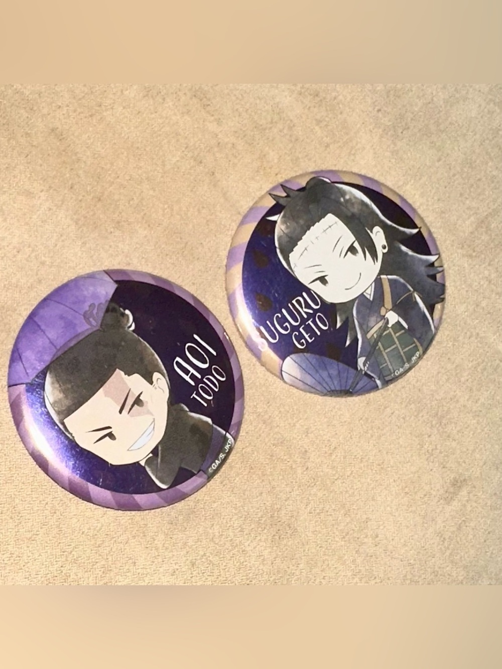 Jujutsu Kaisen Suguru Geto Aoi Todo Anime Pin Badge Set